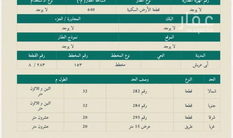 أرض للبيع في مدينة ابو عريش - ابو عريش, منطقة جازان