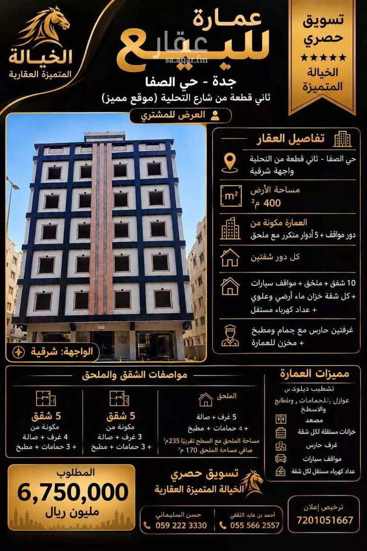 عمارة للبيع في شارع جبل مطالع, حي الصفاء, مدينة جدة, منطقة مكة المكرمة