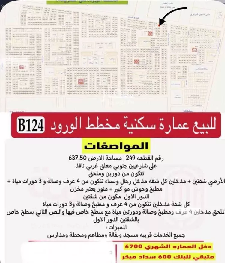 عمارة للبيع في شارع جبل اجا ، حي الورود ، تبوك ، منطقة تبوك صورة 2