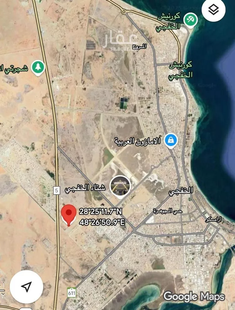 أرض للبيع في شارع بجاد بن قيس, حي حي الأندلس, مدينة الخفجي, المنطقة الشرقية