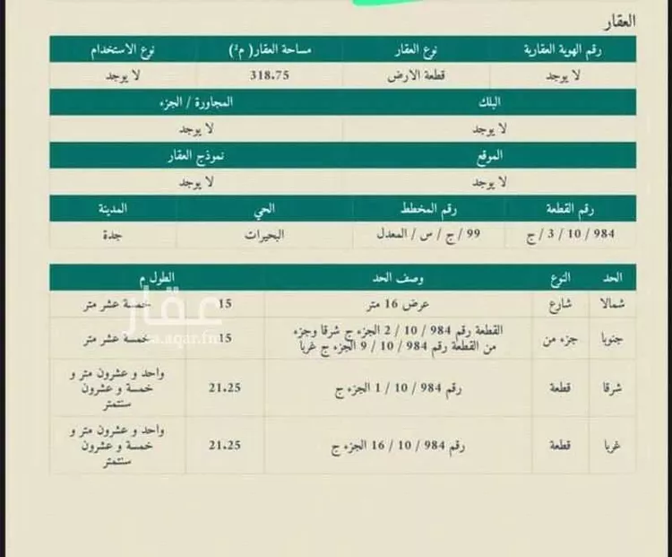 أرض للبيع في شارع شارع غير مسمي, حي البحيرات, مدينة جدة, منطقة مكة المكرمة صورة 2