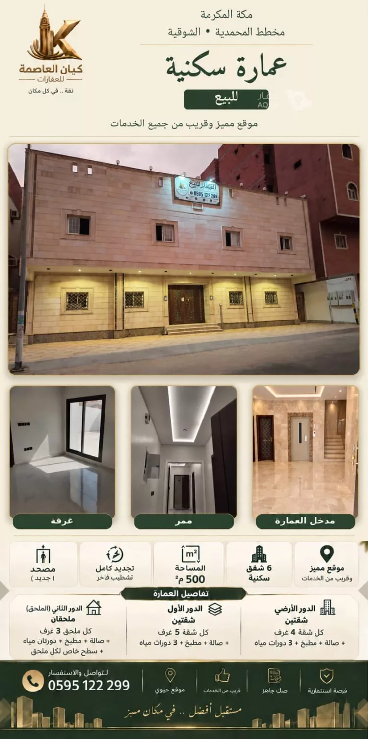 عمارة للبيع في شارع مدينه السلوم, حي المحمدية, مدينة مكة المكرمة, منطقة مكة المكرمة