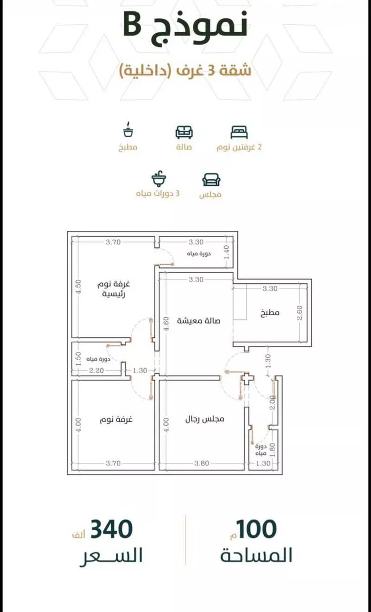 شقة للبيع في شارع الخليفة المامون, حي الربوة, مدينة جدة, منطقة مكة المكرمة صورة 2