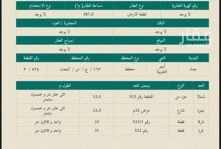 أرض للإيجار في شارع رافع الاشجعي, حي أبحر الجنوبية, مدينة جدة, منطقة مكة المكرمة صورة 3