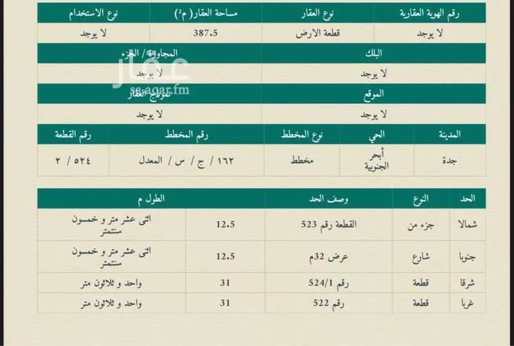 أرض للإيجار في شارع رافع الاشجعي, حي أبحر الجنوبية, مدينة جدة, منطقة مكة المكرمة صورة 3