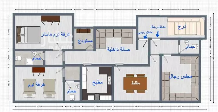 شقة للإيجار في شارع المطار 14, حي المطار, مدينة بقيق, المنطقة الشرقية صورة 2