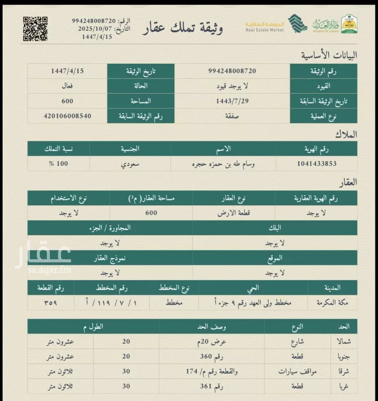 أرض للبيع في شارع أبي مالك الأعرابي ، حي ولي العهد ، مكة ، منطقة مكة المكرمة