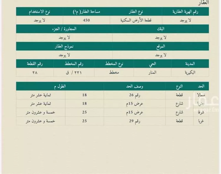 Land for Sale in Al Bukayriyah Al Khalidiyah