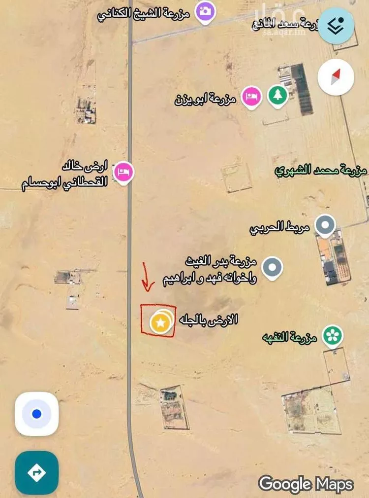 أرض للإيجار في شارع عبادة ابن الصامت ، الجله الأعلى ، القويعية صورة 2