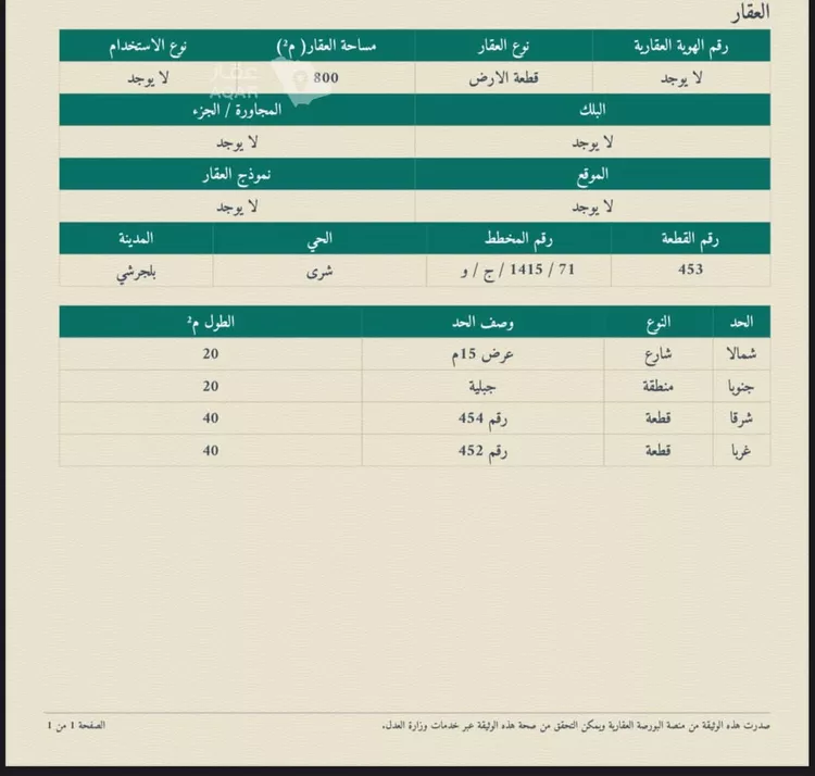 أرض للبيع في حي المرجان, مدينة بلجرشي, منطقة الباحة
