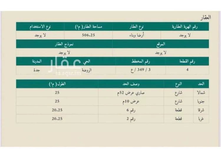 أرض للبيع في شارع صاري فرعي, حي الروضة, مدينة جدة, منطقة مكة المكرمة صورة 4