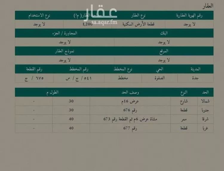 أرض للبيع في شارع مخطط, حي الصفوة, مدينة جدة, منطقة مكة المكرمة