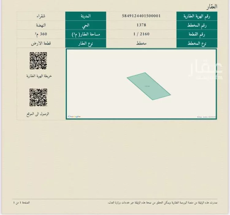 أرض للبيع في شارع النهضه, حي الجامعة, مدينة شقراء, منطقة الرياض صورة 2