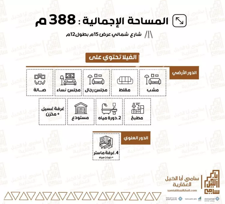 فيلا للبيع في شارع شارع, حي الأندلس, مدينة البدائع, منطقة القصيم صورة 2