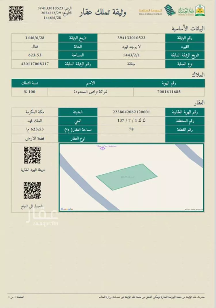 أرض للبيع في شارع سليمان فقيه, حي الملك فهد, مدينة مكه المكرمه, منطقة مكة المكرمة