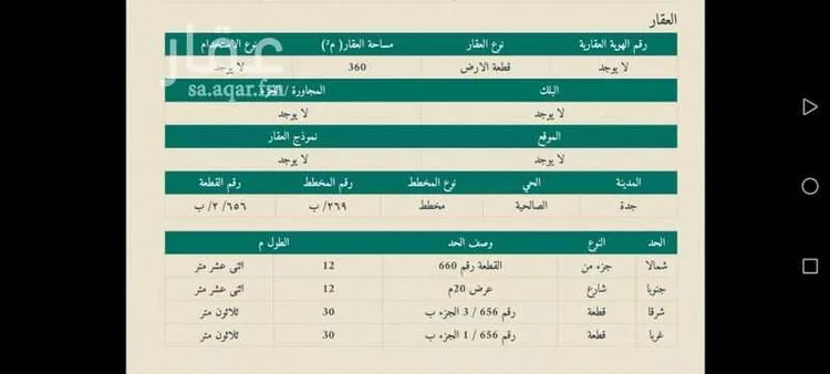 Land for Sale in Jeddah As Salhiyah