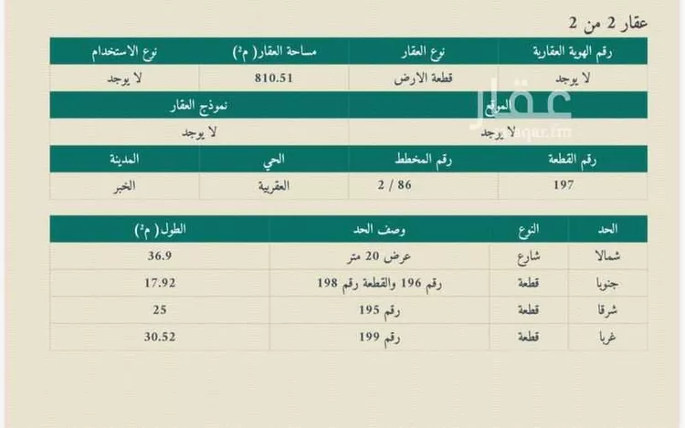 أرض للبيع في شارع العاشر, حي العقربية, مدينة الخبر, المنطقة الشرقية صورة 3