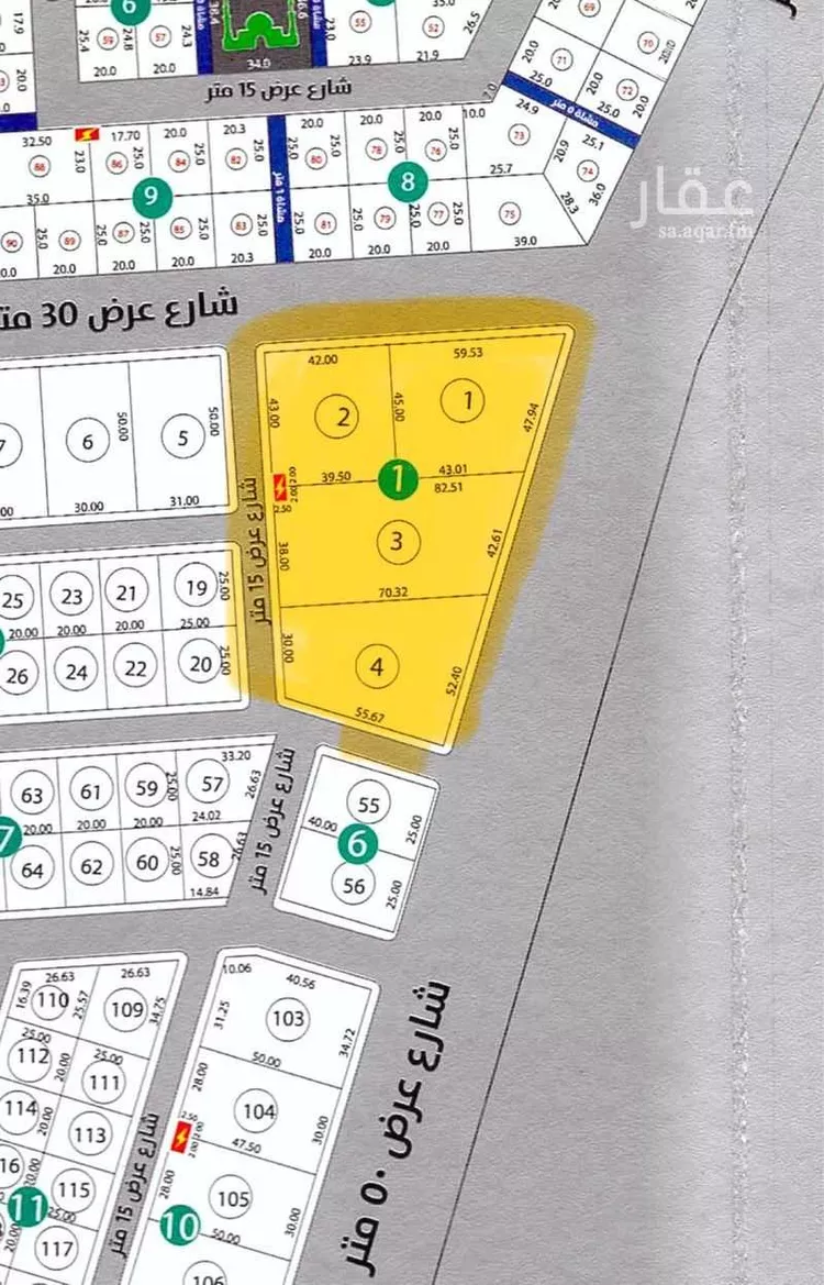 أرض للإيجار في حي الفيصلية, مدينة الخرج, منطقة الرياض