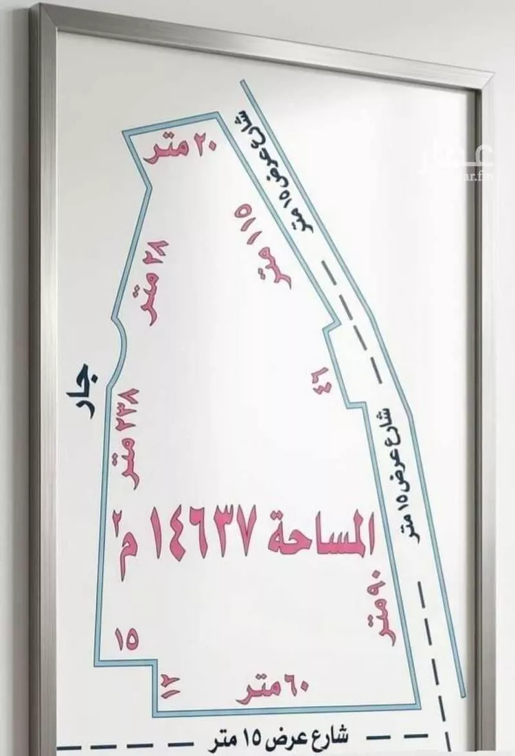 أرض للبيع في شارع الدائري الداخلي الضلع الشرقي, حي الرفيعة, مدينة بريدة, منطقة القصيم صورة 3