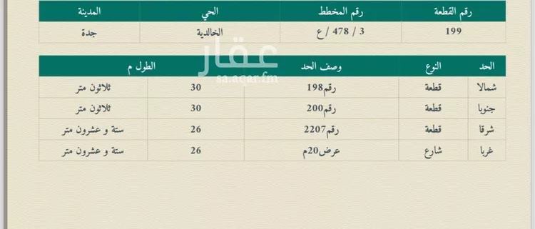 أرض للبيع في شارع الجبيله, حي الخالدية, مدينة جدة, منطقة مكة المكرمة صورة 3
