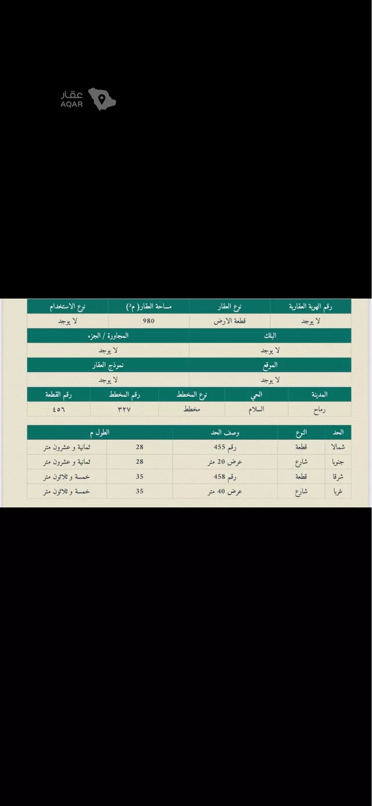 أرض للبيع في حي السلام, مدينة رماح, منطقة الرياض 2