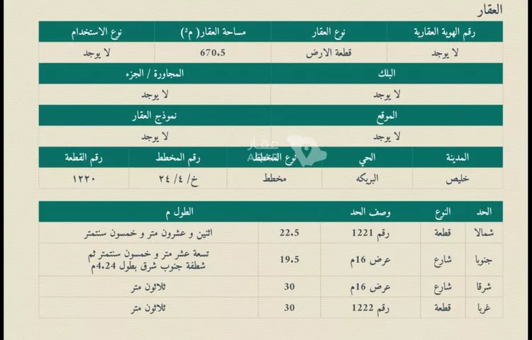 أرض للبيع في شارع عبداللطيف المعشوق, حي البريكه, مدينة البريكه, منطقة مكة المكرمة