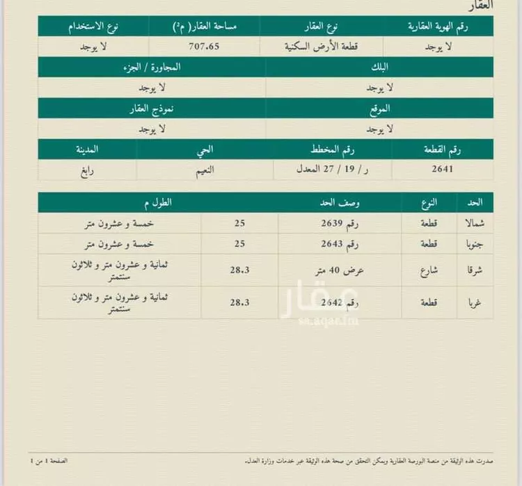 أرض للبيع في شارع العام, حي النعيم, مدينة رابغ, منطقة مكة المكرمة صورة 2