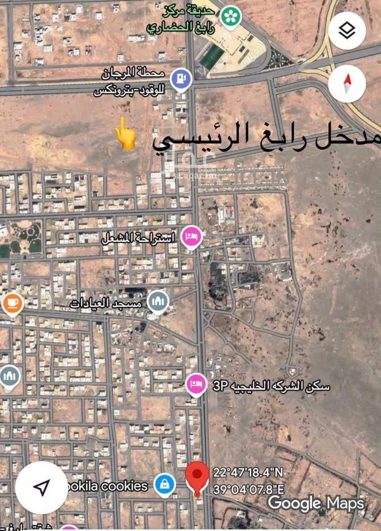 أرض للإيجار في شارع الدمجاء, حي المرجانية, مدينة رابغ, منطقة مكة المكرمة