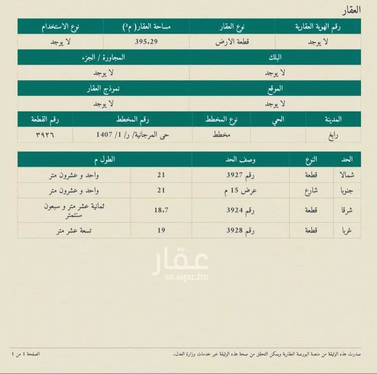 أرض للبيع في شارع شارع خذيم بن الحارث بن الأرقم, حي المرجانية, مدينة رابغ, منطقة مكة المكرمة صورة 2