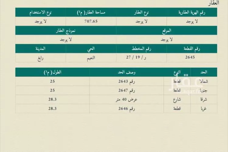 أرض للبيع في شارع جابر بن عبدالله الانصاري, حي النعيم, مدينة رابغ, منطقة مكة المكرمة صورة 3
