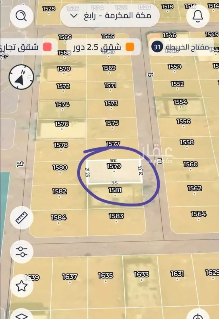 أرض للبيع في شارع شارع البراء بن معرور, حي النعيم, مدينة رابغ, منطقة مكة المكرمة صورة 2