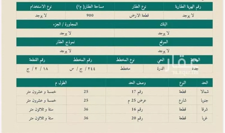 أرض للبيع في حي الدرة, مدينة جدة, منطقة مكة المكرمة