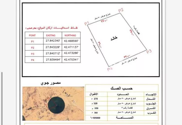 أرض للبيع في حي الْبْـرَاكْ, مدينة الْبْـرَاكْ, منطقة حائل صورة 5
