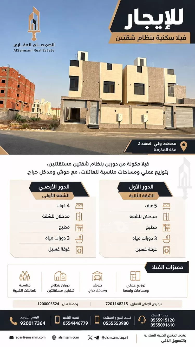 فيلا للإيجار في شارع التاجر, حي الشامية الجديد, مدينة مكة المكرمة, منطقة مكة المكرمة صورة 2