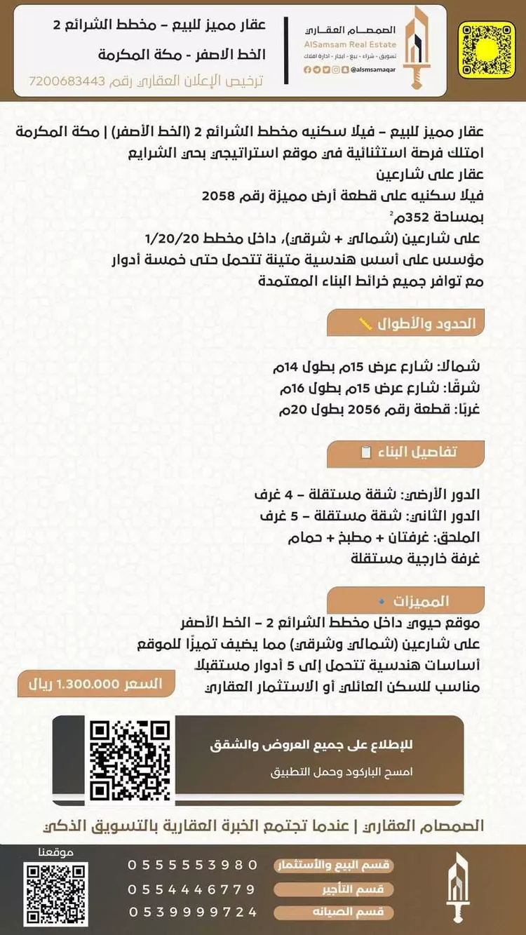 فيلا للبيع في شارع نايف بن مريح المسعودي, حي السلام, مدينة مكه المكرمه, منطقة مكة المكرمة صورة 2