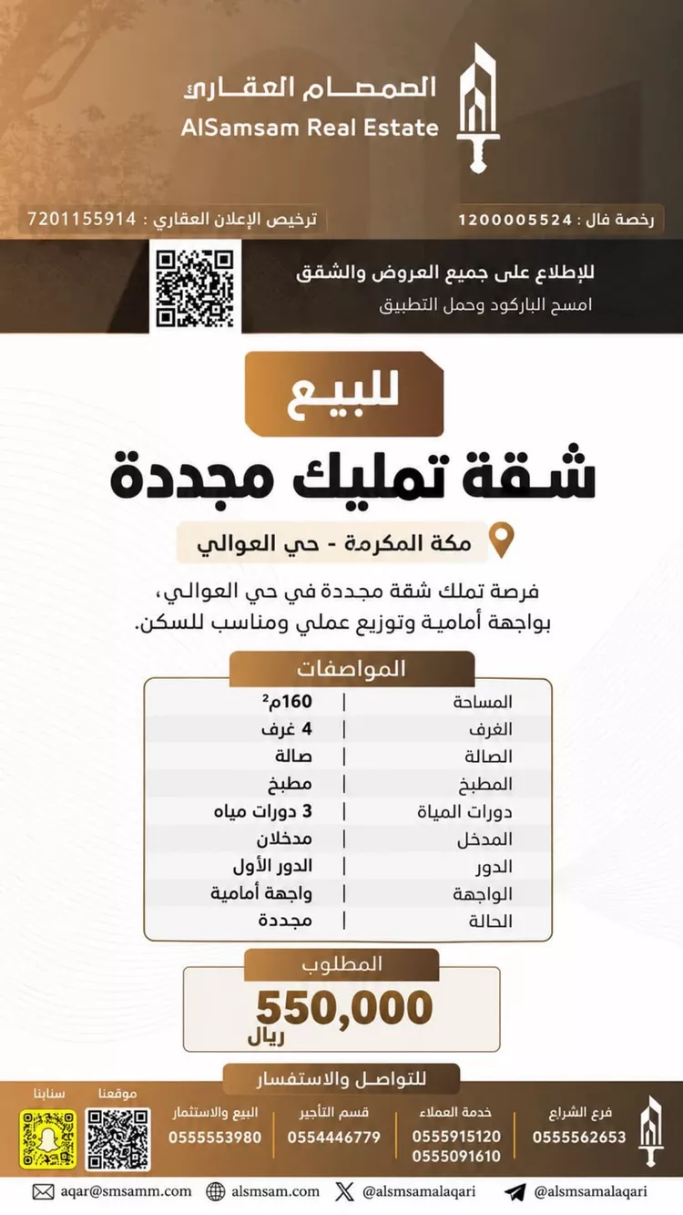 شقة للبيع في شارع الاستقبال, حي العوالي, مدينة مكة المكرمة, منطقة مكة المكرمة صورة 2