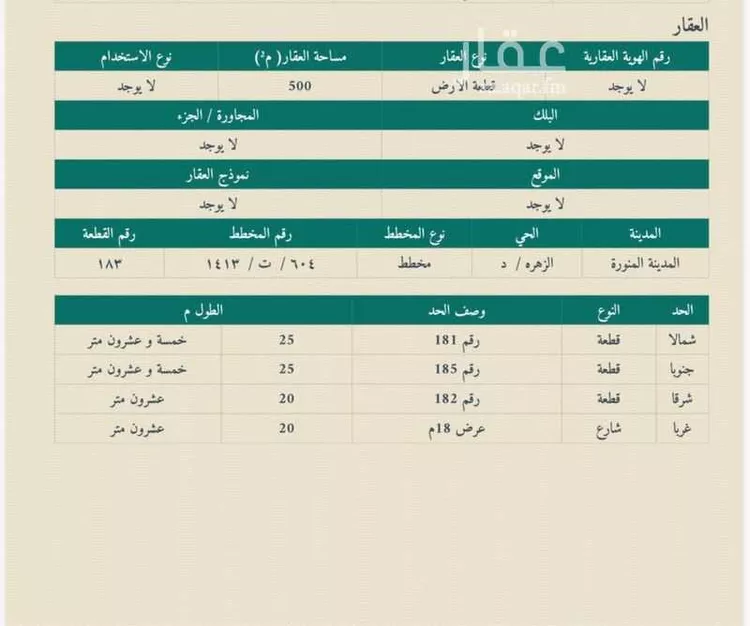 أرض للبيع في شارع بروع بنت واشق الرؤاسية, حي النخيل, مدينة المدينة المنورة, منطقة المدينة المنورة صورة 2