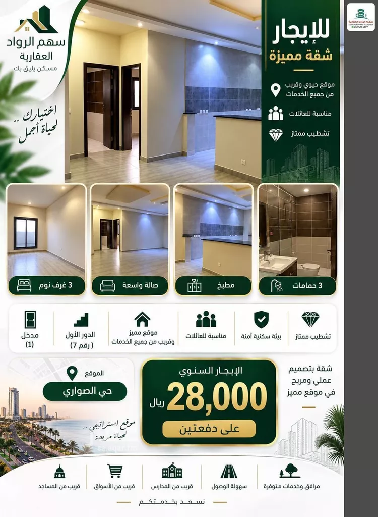 شقة للإيجار في شارع الامام جلوي تركي عبدالله, حي الصواري, مدينة جدة, منطقة مكة المكرمة