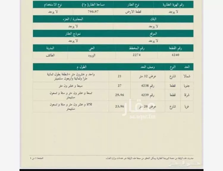 أرض للبيع في شارع 5611068, حي الورود, مدينة الطائف, منطقة مكة المكرمة صورة 2