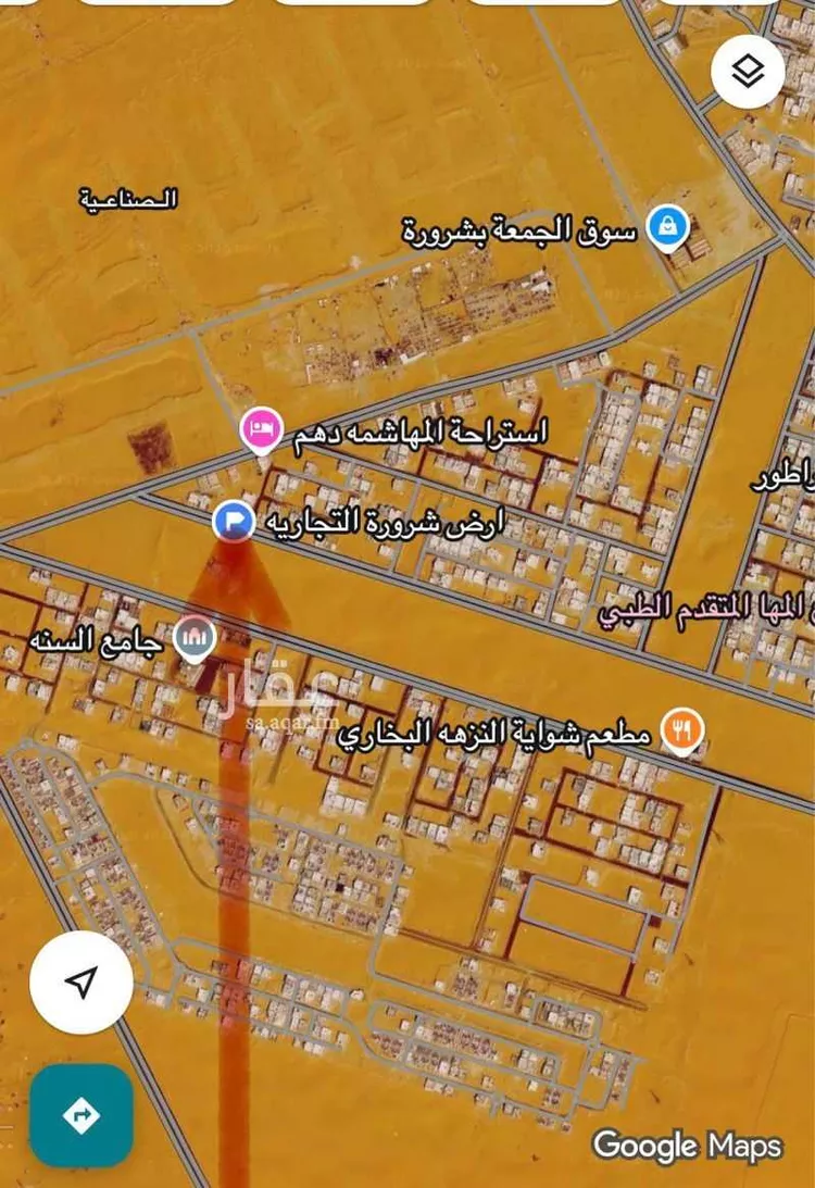 أرض للإيجار في شارع الثلاثين, حي النزهة, مدينة شرورة, منطقة نجران صورة 2