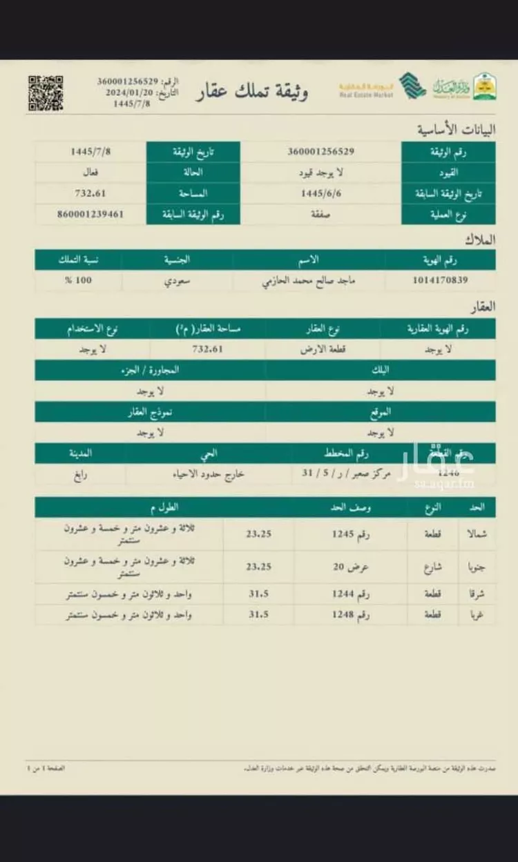 أرض للبيع في شارع مدينة الملك عبدالله الإقتصاديه 626 ، صعبر ، رابغ صورة 2