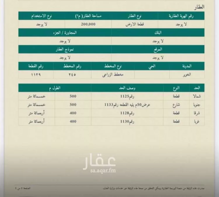 أرض للبيع في شارع الخوير, حي الخوير, مدينة الخوير, منطقة حائل