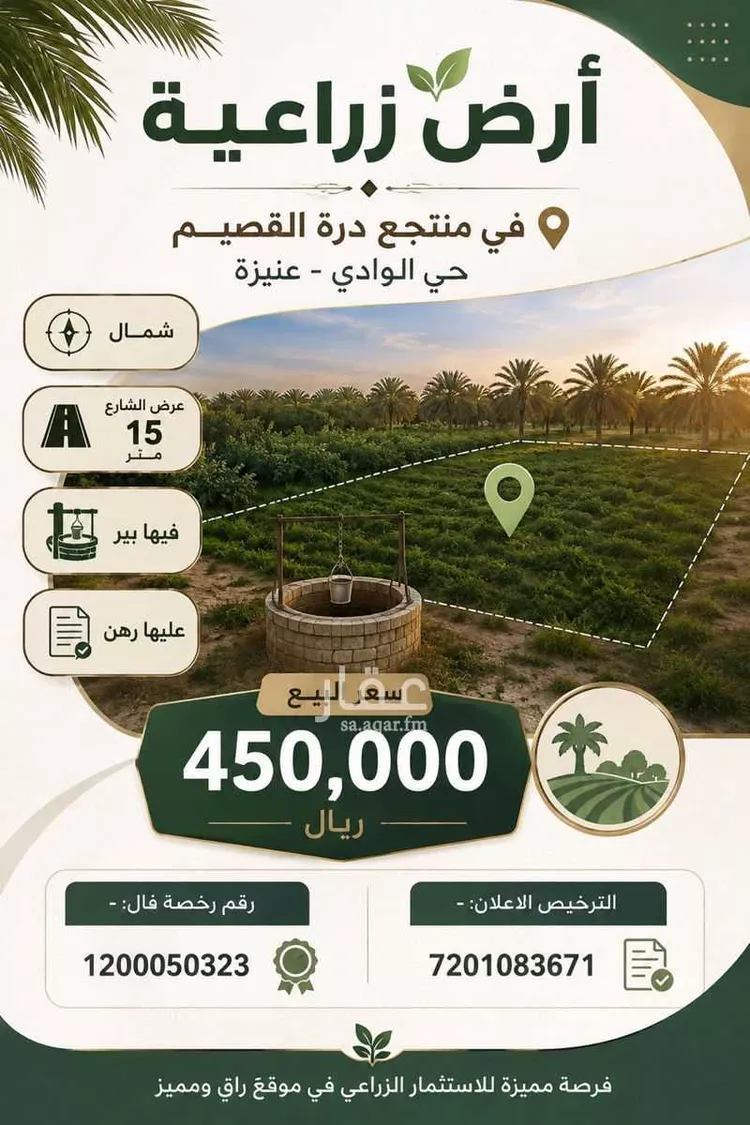 أرض للبيع في شارع زياد بن الطفيل, مدينة عنيزة, منطقة القصيم
