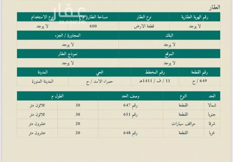 أرض للبيع في شارع المبارك بن الحسن الشهرزوري, حي أبوكبير, مدينة المدينة المنورة, منطقة المدينة المنورة صورة 4