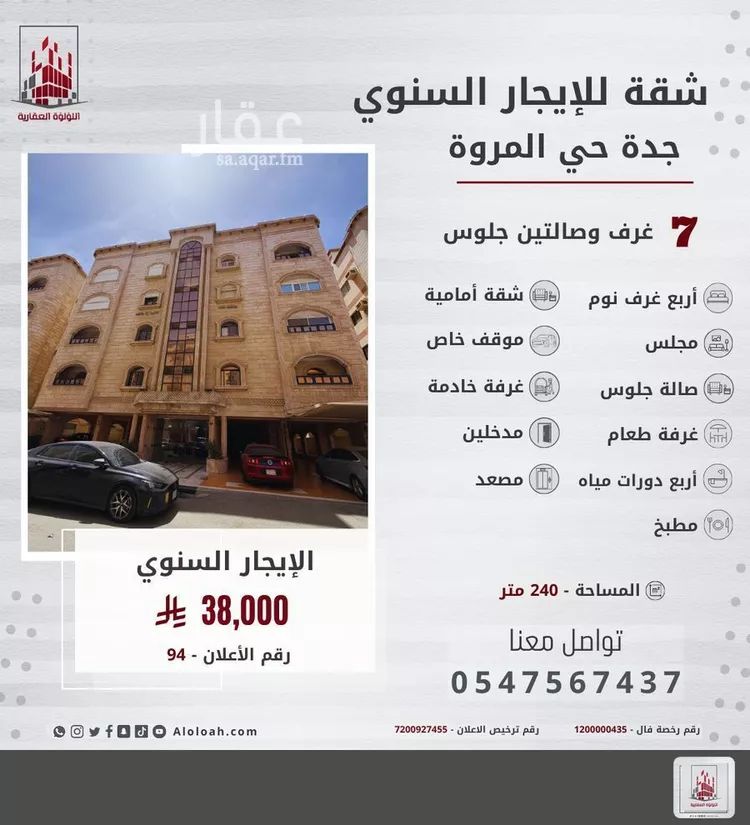 Apartment for Rent in Jeddah Al Marwah