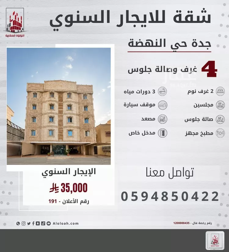 شقة للإيجار في شارع الزمره الصالحه, حي النهضة, مدينة جدة, منطقة مكة المكرمة