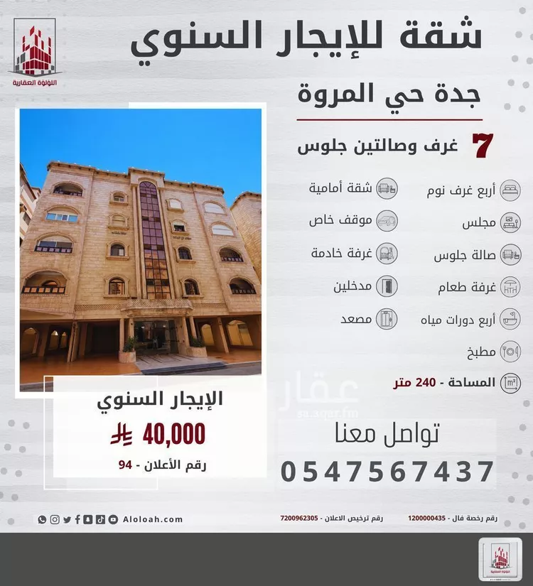 Apartment for Rent in Jeddah Al Marwah