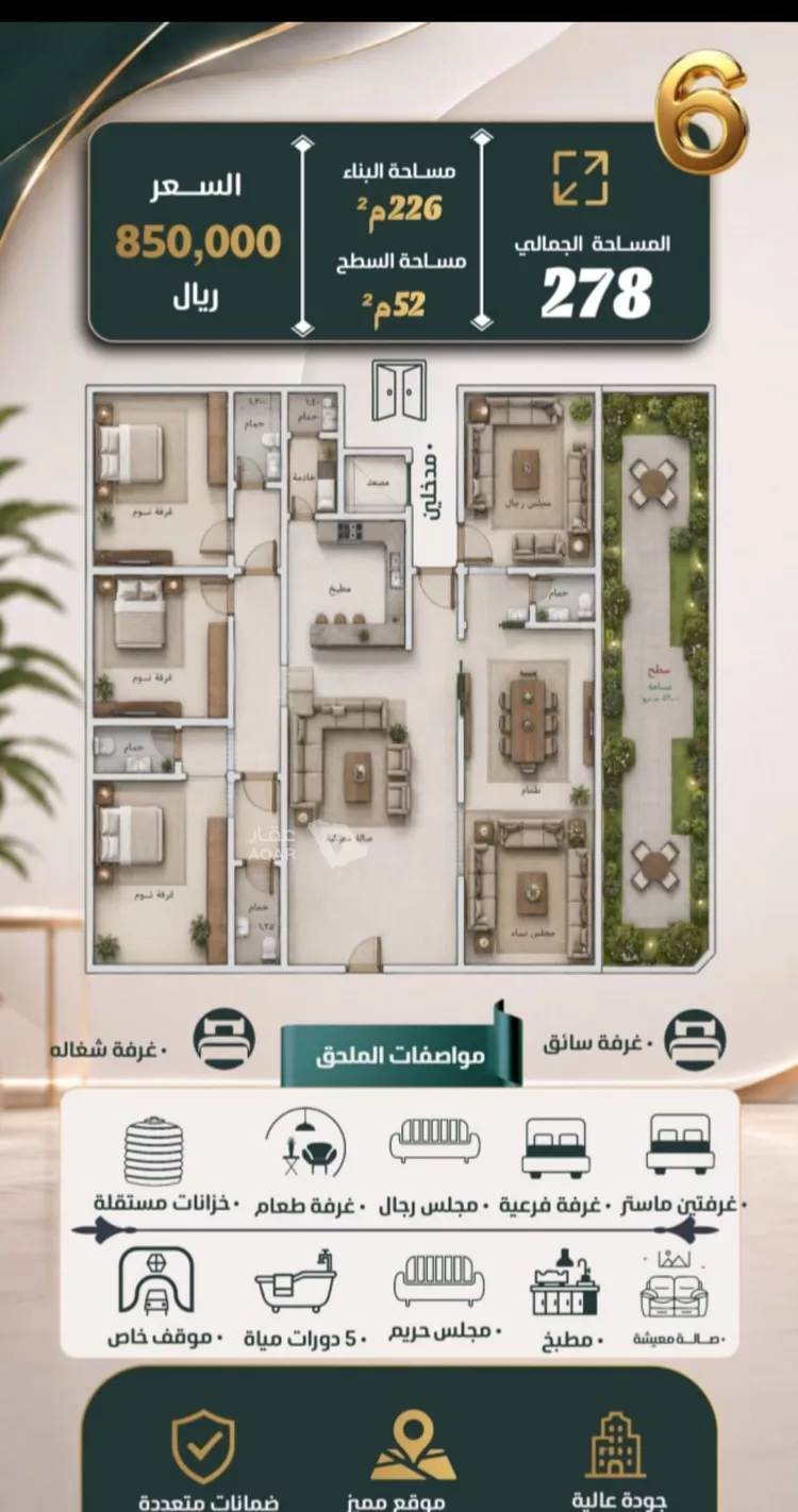 Apartment for Sale in Jeddah An Nuzhah