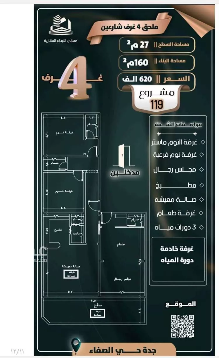 شقة للبيع في شارع إبن ثابت, حي الصفاء, مدينة جدة, منطقة مكة المكرمة صورة 3