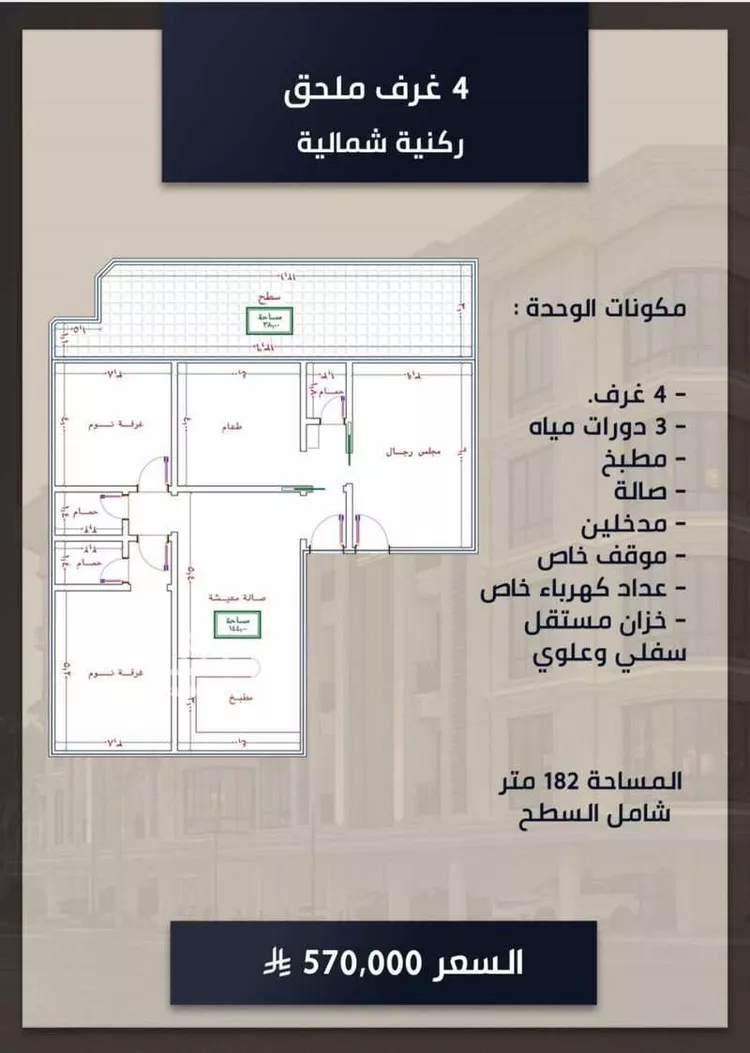 شقة للبيع في شارع الامير عبدالمجيد, حي الصواري, مدينة جدة, منطقة مكة المكرمة صورة 2